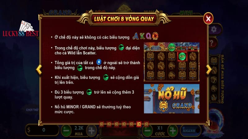 Tỷ lệ dành jackpot cao 