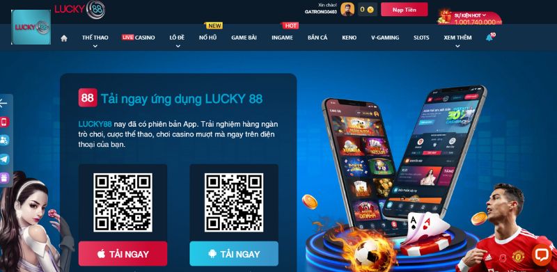 Giao diện nhà cái Lucky88